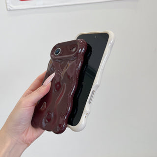 Auramma Collections Avant Basic Bright Bold Glossy Red Wine Fuchsia  3D Bubbles Soft TPU Case iPhone 17 16 15 14 13 12 11 Pro Max Plus 16e Air