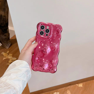 Auramma Collections Avant Basic Cool Aesthetic Wavy Edge Chrome Metallic Gold Fuchsia Pink Purple Blue Plated Glossy 3D Bubble Style TPU Case iPhone 16 15 14 13 12 11 Pro Max Plus
