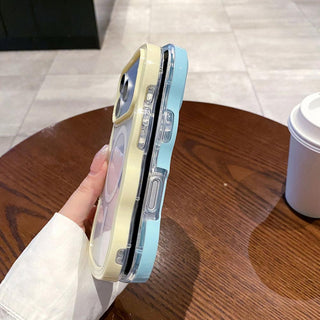 Auramma Collections Clear Colorful Wavy Bumper Pink Purple Blue White Black MagSafe Compatible Soft TPU Case iPhone 17 16 15 14 13 12 11 Pro Max Plus Air