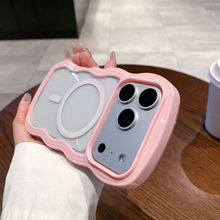 Auramma Collections Clear Colorful Wavy Bumper Pink Purple Blue White Black MagSafe Compatible Soft TPU Case iPhone 17 16 15 14 13 12 11 Pro Max Plus Air
