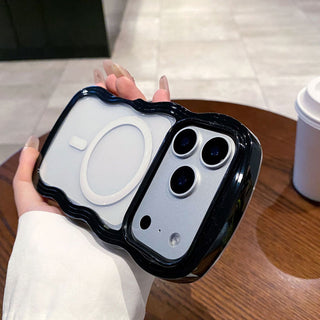 Auramma Collections Clear Colorful Wavy Bumper Pink Purple Blue White Black MagSafe Compatible Soft TPU Case iPhone 17 16 15 14 13 12 11 Pro Max Plus Air