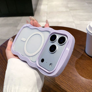 Auramma Collections Clear Colorful Wavy Bumper Pink Purple Blue White Black MagSafe Compatible Soft TPU Case iPhone 17 16 15 14 13 12 11 Pro Max Plus Air