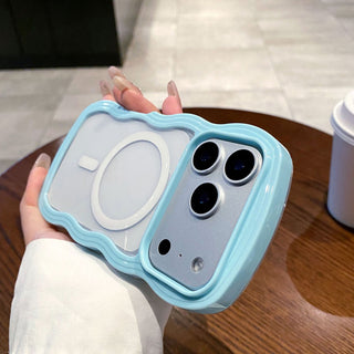 Auramma Collections Clear Colorful Wavy Bumper Pink Purple Blue White Black MagSafe Compatible Soft TPU Case iPhone 17 16 15 14 13 12 11 Pro Max Plus Air