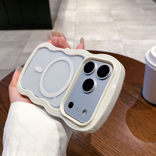 Auramma Collections Clear Colorful Wavy Bumper Pink Purple Blue White Black MagSafe Compatible Soft TPU Case iPhone 17 16 15 14 13 12 11 Pro Max Plus Air