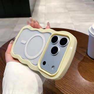 Auramma Collections Clear Colorful Wavy Bumper Pink Purple Blue White Black MagSafe Compatible Soft TPU Case iPhone 17 16 15 14 13 12 11 Pro Max Plus Air