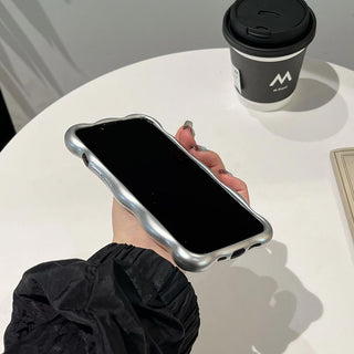 Auramma Collections Avant Basic Wavy Edge Matte Silver 3D Bubble Style TPU Case iPhone 17 16 15 14 13 12 11 Pro Max Plus Air