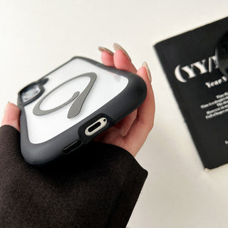 Auramma Collections Funky Kawaii Plain Black Blue Gray Pink Cat Ear Shaped Bumper Tail MagSafe Clear Soft TPU Case Samsung Galaxy S25 S24 S23 Plus