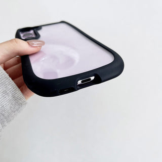Auramma Collections Funky Kawaii Plain Black Blue Purple Gray Pink Cat Ear Shaped Bumper Clear Soft TPU Case Samsung Galaxy S25 S24 S23 Plus