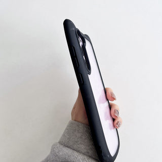Auramma Collections Funky Kawaii Plain Black Blue Purple Gray Pink Cat Ear Shaped Bumper Clear Soft TPU Case Samsung Galaxy S25 S24 S23 Plus