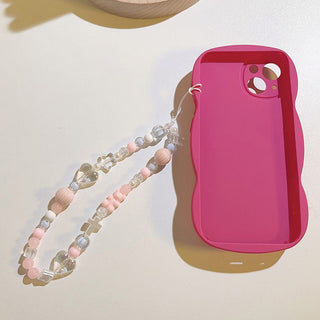 Auramma Collections Funky Kawaii Soft Girl Baby Blue Pink Clear Gummy Bear Heart Cross Star Bead String Phone Charm