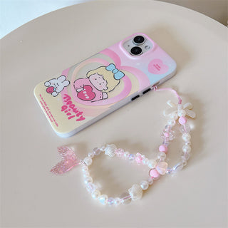 Auramma Collections Funky Kawaii Summer Soft Aesthetic Blue Yellow Pink Purple White Mermaid Tail Shell Star Heart Ribbon String Phone Charm