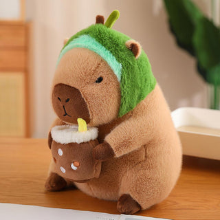 Auramma Collections Kawaii Cute Capybara Dress Up Dinasaur Bunny Unicorn Toast Avocado Bubble Tea Fluffy Soft Plushie Toy Gift Throw Pillow