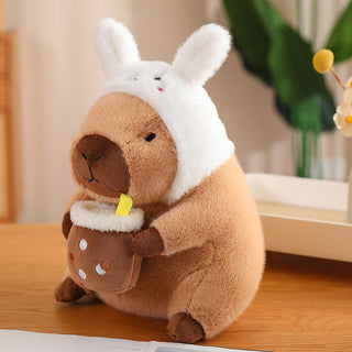Auramma Collections Kawaii Cute Capybara Dress Up Dinasaur Bunny Unicorn Toast Avocado Bubble Tea Fluffy Soft Plushie Toy Gift Throw Pillow