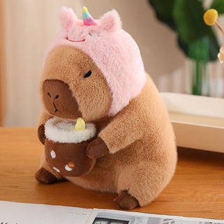 Auramma Collections Kawaii Cute Capybara Dress Up Dinasaur Bunny Unicorn Toast Avocado Bubble Tea Fluffy Soft Plushie Toy Gift Throw Pillow