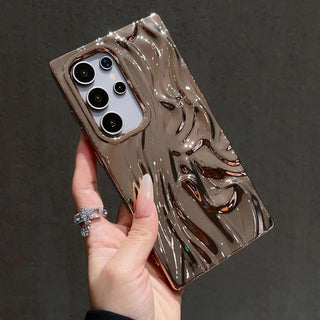 Auramma Collections Artistic Aesthetic Glossy Blue Red Fuchsia Purple Silver Gold 3D Sculpture Textured Surface Design Soft TPU Case Samsung Galaxy S25 S24 S23 Plus Ultra