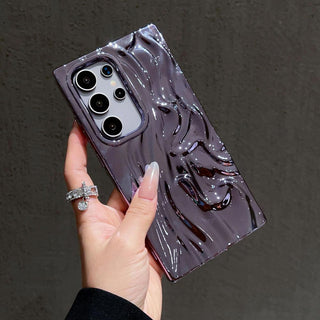 Auramma Collections Artistic Aesthetic Glossy Blue Red Fuchsia Purple Silver Gold 3D Sculpture Textured Surface Design Soft TPU Case Samsung Galaxy S25 S24 S23 Plus Ultra