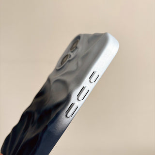 Auramma Collections Matte Gradient Cream Purple Pink Black White Brown Blue Gray Yellow Mint Coffee 3D Crinkle Style Soft TPU Case iPhone 16 15 14 13 Pro Max