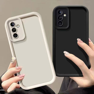 Auramma Collections Minimalist Aesthetic Matte Plain Color Brown Coffee Khaki Wine Burgundy White Black Thick Bold Frame Soft TPU Samsung Galaxy S25 S24 S23 S22 S21 S20 Ultra Plus FE Case