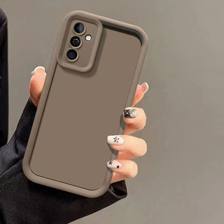 Auramma Collections Minimalist Aesthetic Matte Plain Color Brown Coffee Khaki Wine Burgundy White Black Thick Bold Frame Soft TPU Samsung Galaxy S25 S24 S23 S22 S21 S20 Ultra Plus FE Case