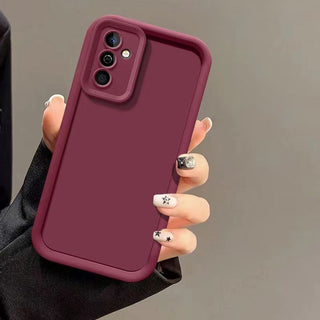 Auramma Collections Minimalist Aesthetic Matte Plain Color Brown Coffee Khaki Wine Burgundy White Black Thick Bold Frame Soft TPU Samsung Galaxy S25 S24 S23 S22 S21 S20 Ultra Plus FE Case