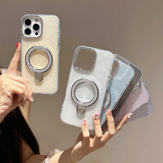 Auramma Collections Soft Aesthetic Glitter Pastel Jello Color Pink White Yellow Purple Blue MagSafe Pull Stand Soft TPU Case iPhone 17 16 15 14 13 Pro Max Plus Air