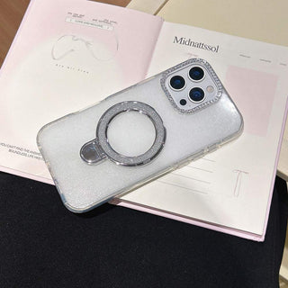 Auramma Collections Soft Aesthetic Glitter Pastel Jello Color Pink White Yellow Purple Blue MagSafe Pull Stand Soft TPU Case iPhone 17 16 15 14 13 Pro Max Plus Air
