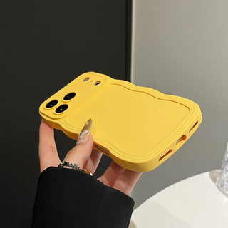 Auramma Collections Minimalist Aesthetic Wavy Edge Matte Plain White Pink Blue Black Green Fuchsia Yellow Soft TPU Case iPhone 17 16 15 Pro Max Plus Air