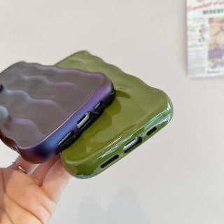 Auramma Collections Avant Basic Plain Glossy White Green Wine Red Matte Radiant Purple Metallic Silver 3D Linear Wavy Style Soft TPU Case iPhone 16 15 14 13 12 11 Pro Max Plus