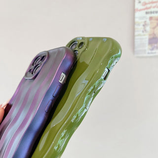 Auramma Collections Avant Basic Plain Glossy White Green Wine Red Matte Radiant Purple Metallic Silver 3D Linear Wavy Style Soft TPU Case iPhone 16 15 14 13 12 11 Pro Max Plus