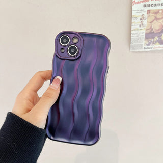 Auramma Collections Avant Basic Plain Glossy White Green Wine Red Matte Radiant Purple Metallic Silver 3D Linear Wavy Style Soft TPU Case iPhone 16 15 14 13 12 11 Pro Max Plus