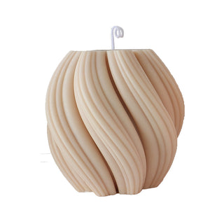 Auramma Avant Basic Pastel Nude Shades White Dusty Pink Beige Milk Tea Bold Wide Snowflake Ribbed Swirl Handmade Scented Aromatherapy Soy Wax Candle