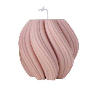 Auramma Avant Basic Pastel Nude Shades White Dusty Pink Beige Milk Tea Bold Wide Snowflake Ribbed Swirl Handmade Scented Aromatherapy Soy Wax Candle