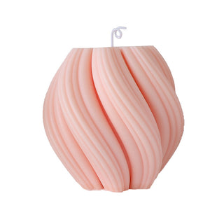 Auramma Avant Basic Pastel Nude Shades White Dusty Pink Beige Milk Tea Bold Wide Snowflake Ribbed Swirl Handmade Scented Aromatherapy Soy Wax Candle