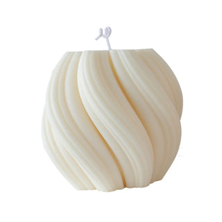 Auramma Avant Basic Pastel Nude Shades White Dusty Pink Beige Milk Tea Bold Wide Snowflake Ribbed Swirl Handmade Scented Aromatherapy Soy Wax Candle