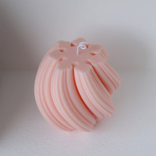 Auramma Avant Basic Pastel Nude Shades White Dusty Pink Beige Milk Tea Bold Wide Snowflake Ribbed Swirl Handmade Scented Aromatherapy Soy Wax Candle