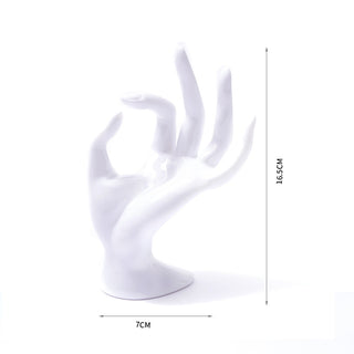Auramma Collections Y2K Clear Pink Black White OK Hand Gesture Jewelry Display Stand