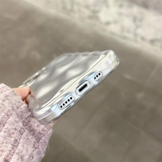 Auramma Collections Avant Basic 3D Meteorite Style Surface Wavy Edge Metallic Matte Glossy Gold Silver Plated Soft TPU Case iPhone 15 14 13 12 11 Pro Max Plus
