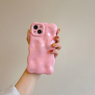 Auramma Collections Avant Basic Candy Colors Pastel Pink Blue Beige Orange White Lavender Purple Green 3D Bubbles Soft TPU Case iPhone 16 15 14 13 12 11 Pro Max Plus
