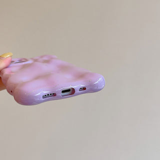 Auramma Collections Avant Basic Candy Colors Pastel Pink Blue Beige Orange White Lavender Purple Green 3D Bubbles Soft TPU Case iPhone 16 15 14 13 12 11 Pro Max Plus