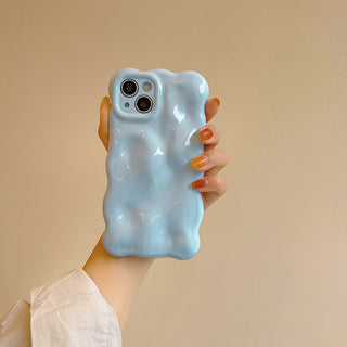 Auramma Collections Avant Basic Candy Colors Pastel Pink Blue Beige Orange White Lavender Purple Green 3D Bubbles Soft TPU Case iPhone 16 15 14 13 12 11 Pro Max Plus