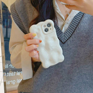 Auramma Collections Avant Basic Candy Colors Pastel Pink Blue Beige Orange White Lavender Purple Green 3D Bubbles Soft TPU Case iPhone 16 15 14 13 12 11 Pro Max Plus
