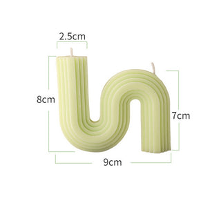 Auramma Collections Avant Basic Curvy N Shaped Stripe Finish Light Dark Pastel Color Scented Candles