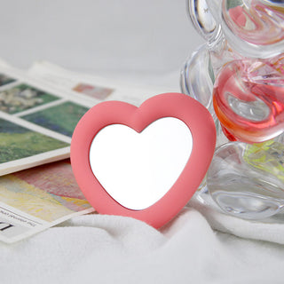 Auramma Collections Avant Basic Funky Bold Color Hot Baby Pink Blue Black Matcha Green Wine Lavender Cream Frame Heart Shaped Mirror Pull Out Phone Grip