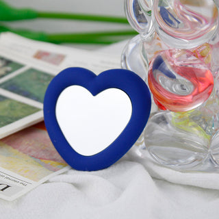 Auramma Collections Avant Basic Funky Bold Color Hot Baby Pink Blue Black Matcha Green Wine Lavender Cream Frame Heart Shaped Mirror Pull Out Phone Grip
