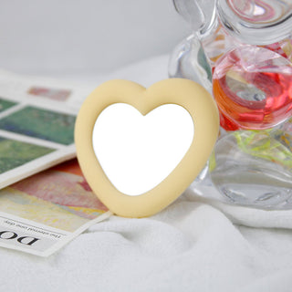 Auramma Collections Avant Basic Funky Bold Color Hot Baby Pink Blue Black Matcha Green Wine Lavender Cream Frame Heart Shaped Mirror Pull Out Phone Grip