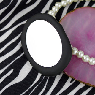 Auramma Collections Avant Basic Funky Bumpy Edge Oval Shape Bold Frame Plain Color Baby Hot Pink Wine Red Lavender Matcha Greyish Green Black Cream Blue Mirror Pull Out Phone Grip