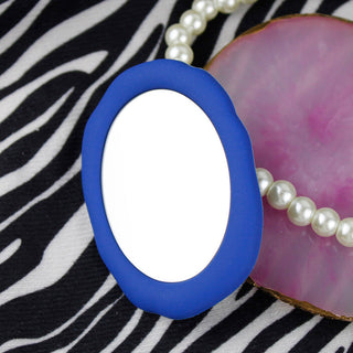 Auramma Collections Avant Basic Funky Bumpy Edge Oval Shape Bold Frame Plain Color Baby Hot Pink Wine Red Lavender Matcha Greyish Green Black Cream Blue Mirror Pull Out Phone Grip