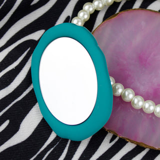 Auramma Collections Avant Basic Funky Bumpy Edge Oval Shape Bold Frame Plain Color Baby Hot Pink Wine Red Lavender Matcha Greyish Green Black Cream Blue Mirror Pull Out Phone Grip