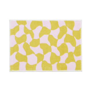 Auramma Collections Avant Basic Funky Wavy Distorted Dense Warped Colored Checkered Checkerboard Purple Yellow Black White Blue Green Orange Bedside Living Area Rug