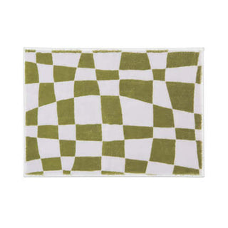 Auramma Collections Avant Basic Funky Wavy Distorted Dense Warped Colored Checkered Checkerboard Purple Yellow Black White Blue Green Orange Bedside Living Area Rug